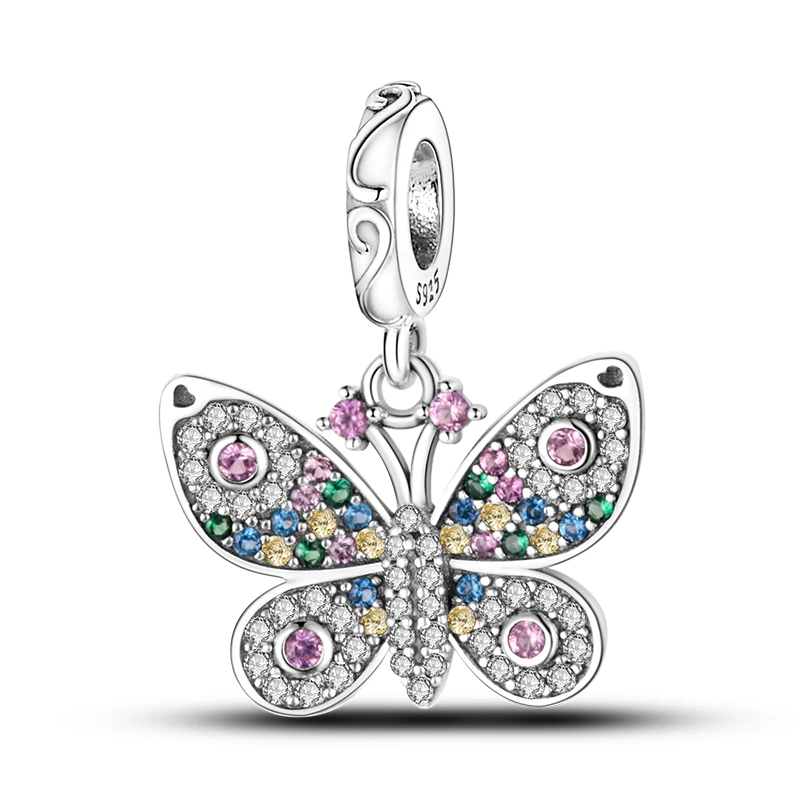 925 Sterling Silver Butterflies Dragonflies Insect Series Charms Beads Pendant Fit Original Pandora Bracelets DIY Jewelry Gifts