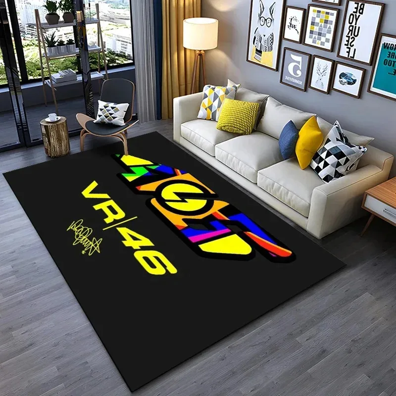 VIKAMA Racing Themed Living Room Carpet Trendy Motorcycle Style Bedroom Bedside Carpet e-Sports Room Decoration Carpet
