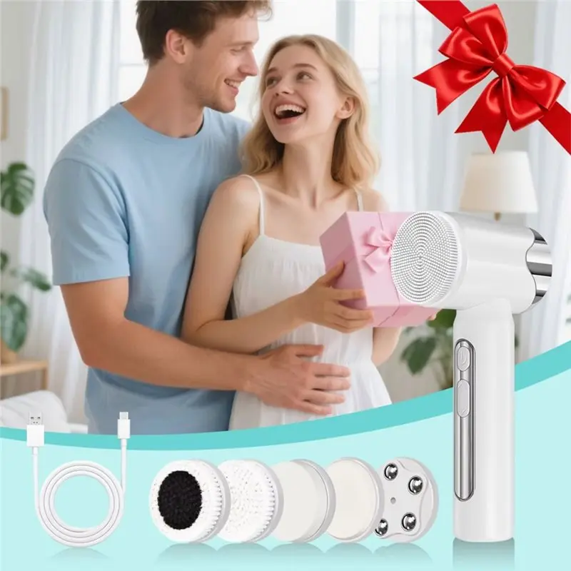 2025-Electric Facial Cleansing Brush Rechargeable Face Scrubber Exfoliating Skin Care Deep Cleaning Massage Tool - view 4