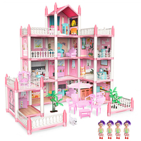 Dream DollHouse Castle PrincessToys House DIY Kit For Children Building Big Villas Furniture Miniature Doll Xmas Birthday Gifts