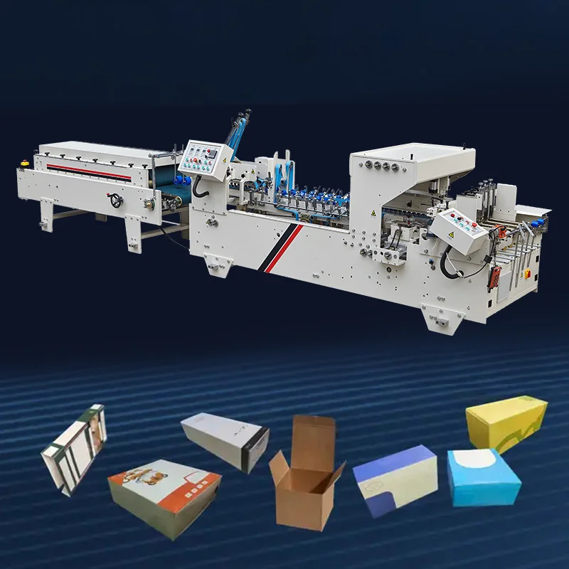 YG Automatic Carton Box Pressing Gluing Machine / Cardboard Box Pasting Forming Machine Pasting Box Corner Gluing Machine