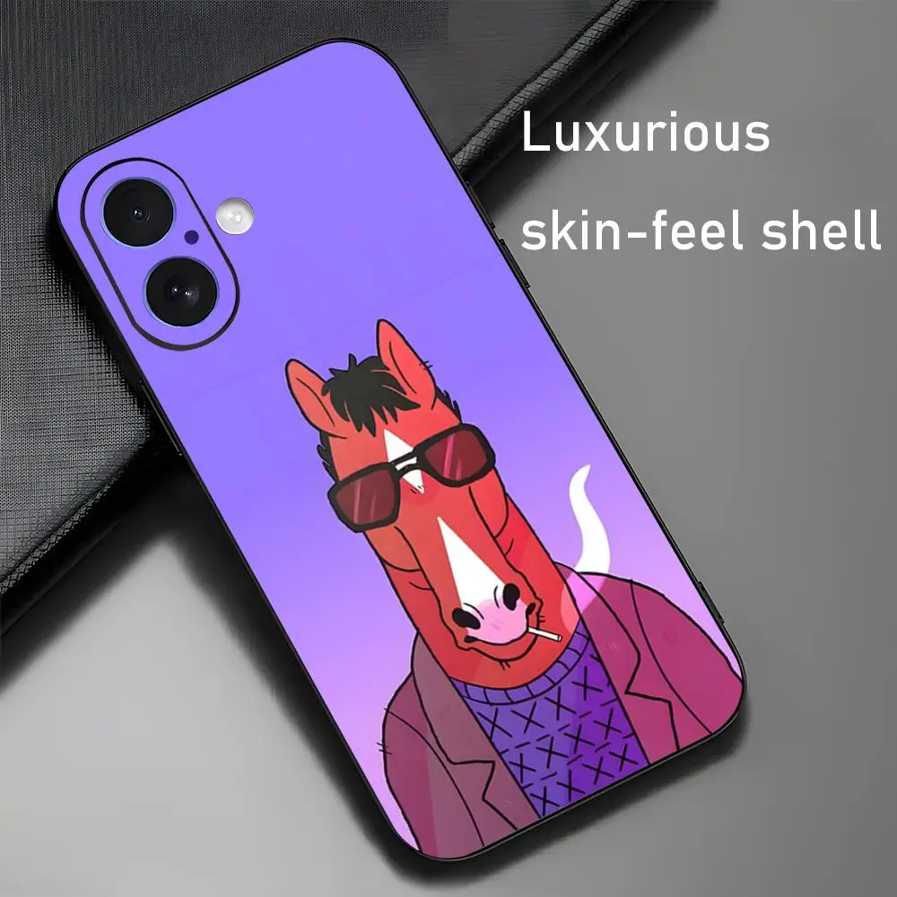 Cool BoJack Horseman Anime Phone Case For iPhone 16 15 14 13 12 11 X XR XS 8 Plus Mini Pro Max Soft black Shockproof Cover