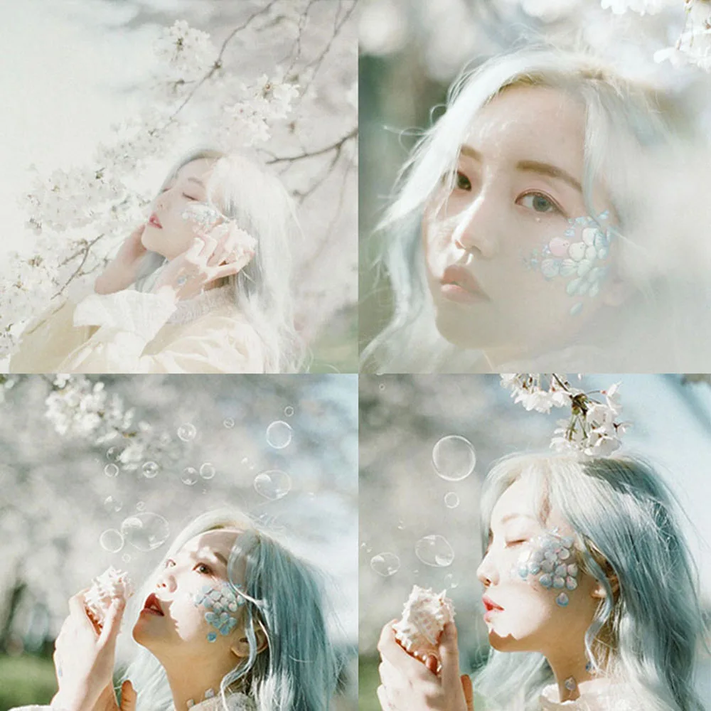 DIY Glitter Powder เกล็ดปลาแฟลช Mermaid Flake Shell เลื่อมแต่งหน้าเลื่อม Eye สติกเกอร์มุม Face Shinny Gel Pigment