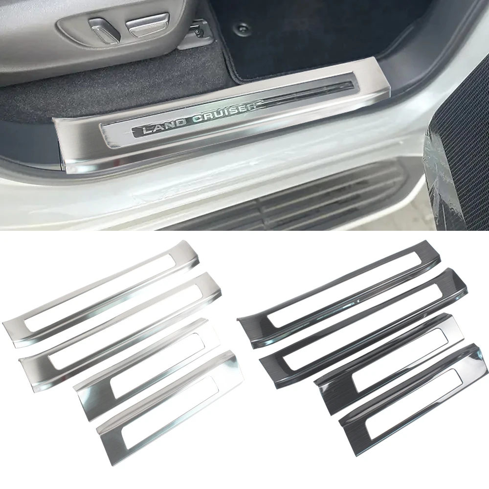 

LC300 Stainless Car Interior Door Sill Scuff Plate Cover Protective Trim For Toyota Land Cruiser 300 2022 2023 Accessories