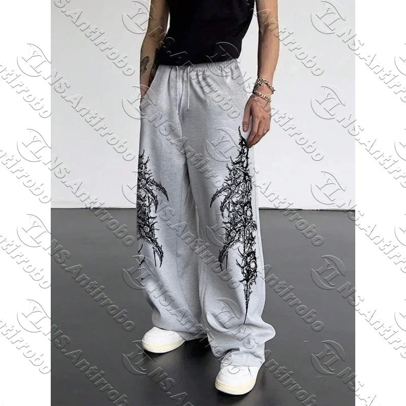 Gothic dark style men's casual sports jogging pants fashion trend sports long wide leg pants men clothing baggy pants