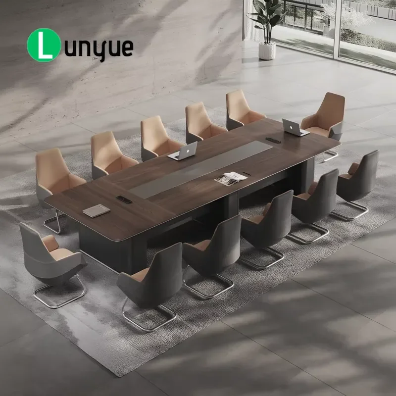 Modern Folding Conference Table MDF Material Eco Friendly Durable Commercial Office Use Business Meeting Desk Space Saving