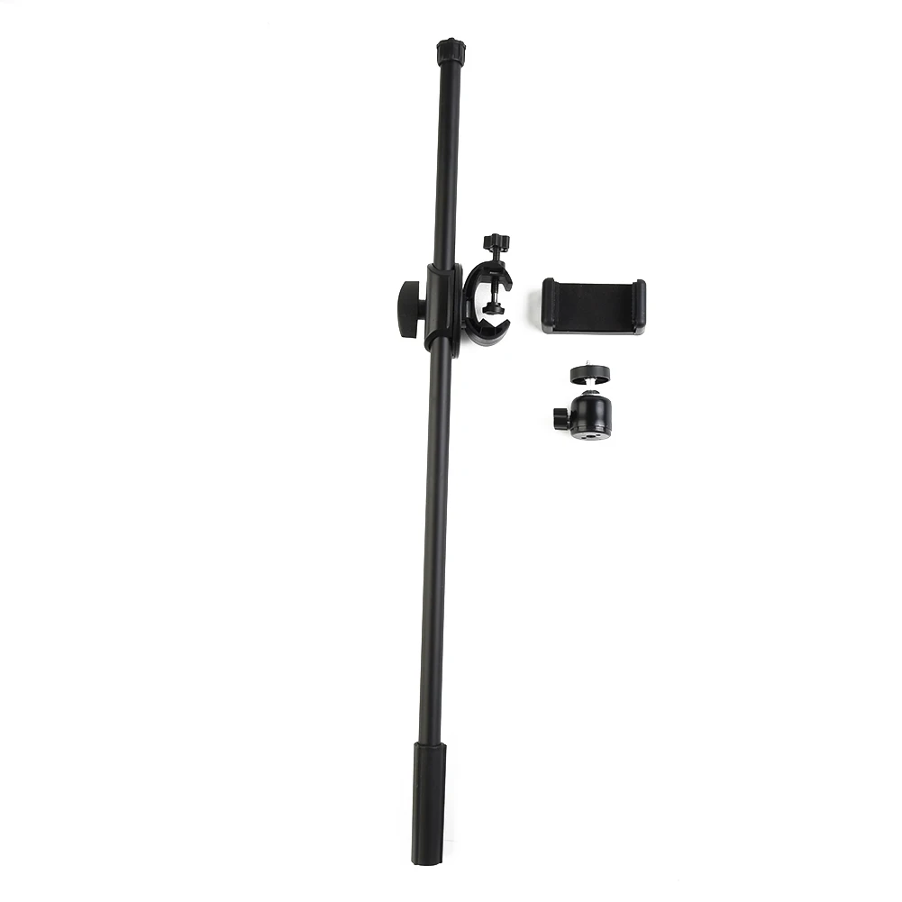 55CM Rotating Microphone Stand Crossbar Arms Mic Clip Phone Holder Extension Bracket Designed 3/8 Thread cross bar