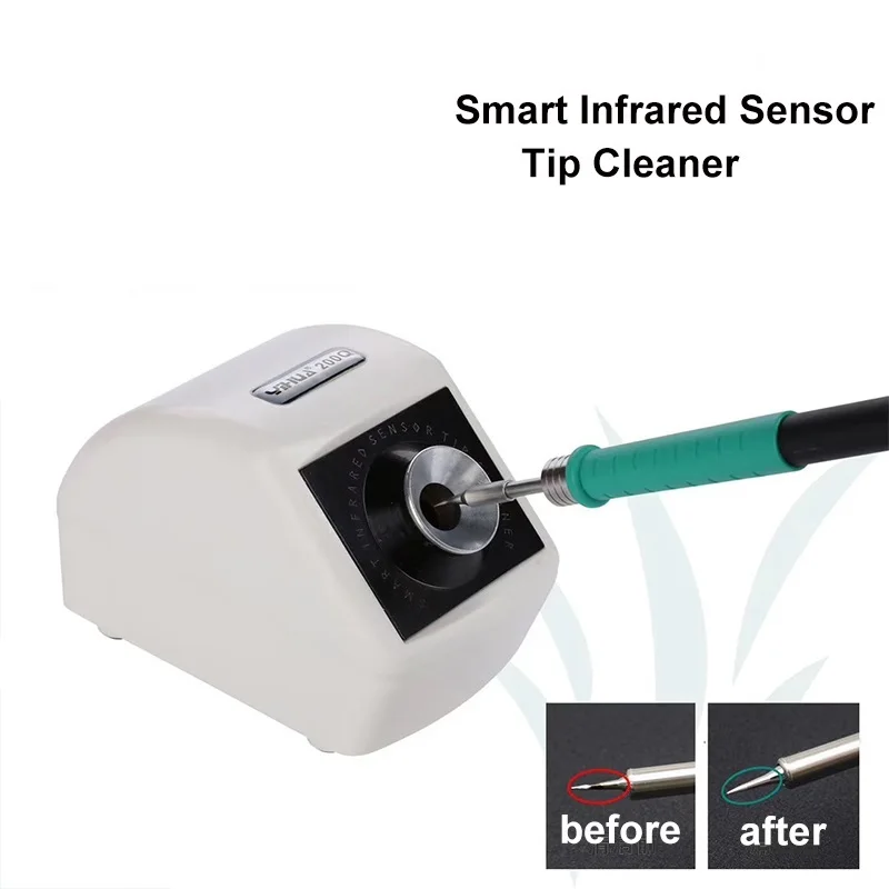 Top! 200Q Smart Infrared Sensor Smart Induction Soldering Iron Tip Cleaner With Light Weight Iron Tips Cleaning Tool