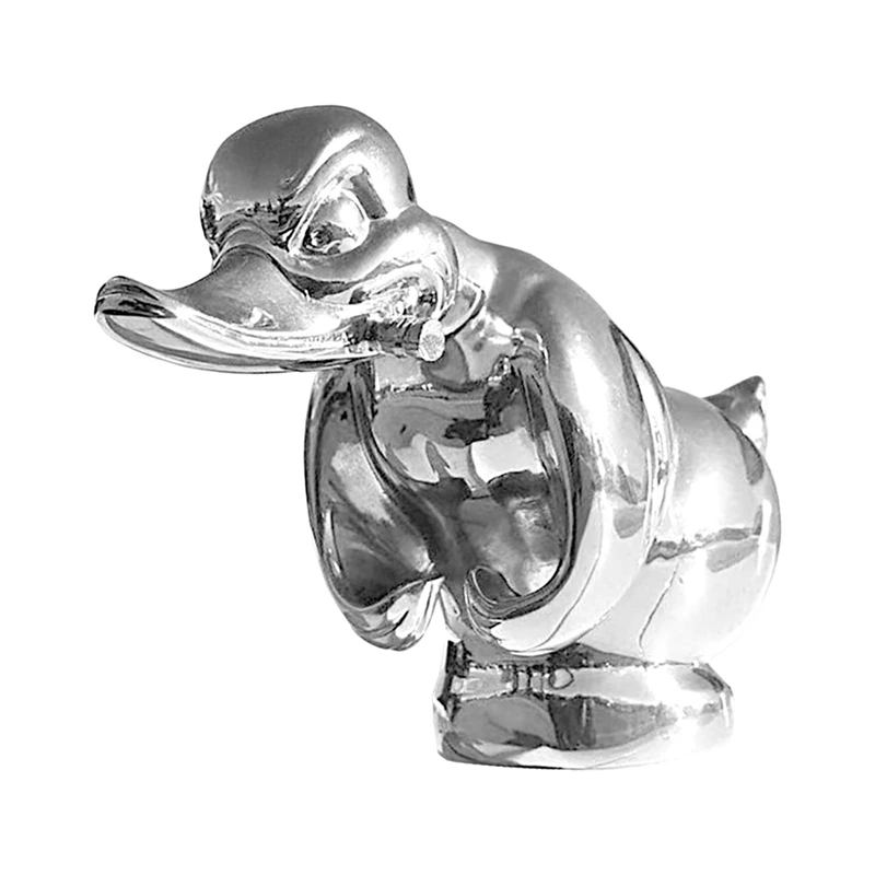 2 Piece 3D Chromed Angry Duck Hood Ornament, Resin Death Proof Duck Black Convoy Duck Hood Ornament Fun Front Hood Car Sticker