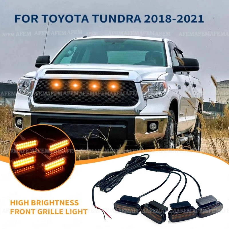 LED Front Grille Light For Toyota Tundra 2018 2019 2020 2021 Car Daytime Running Light Wheel Eyebrow Lamp For Pickup Offroad 12V