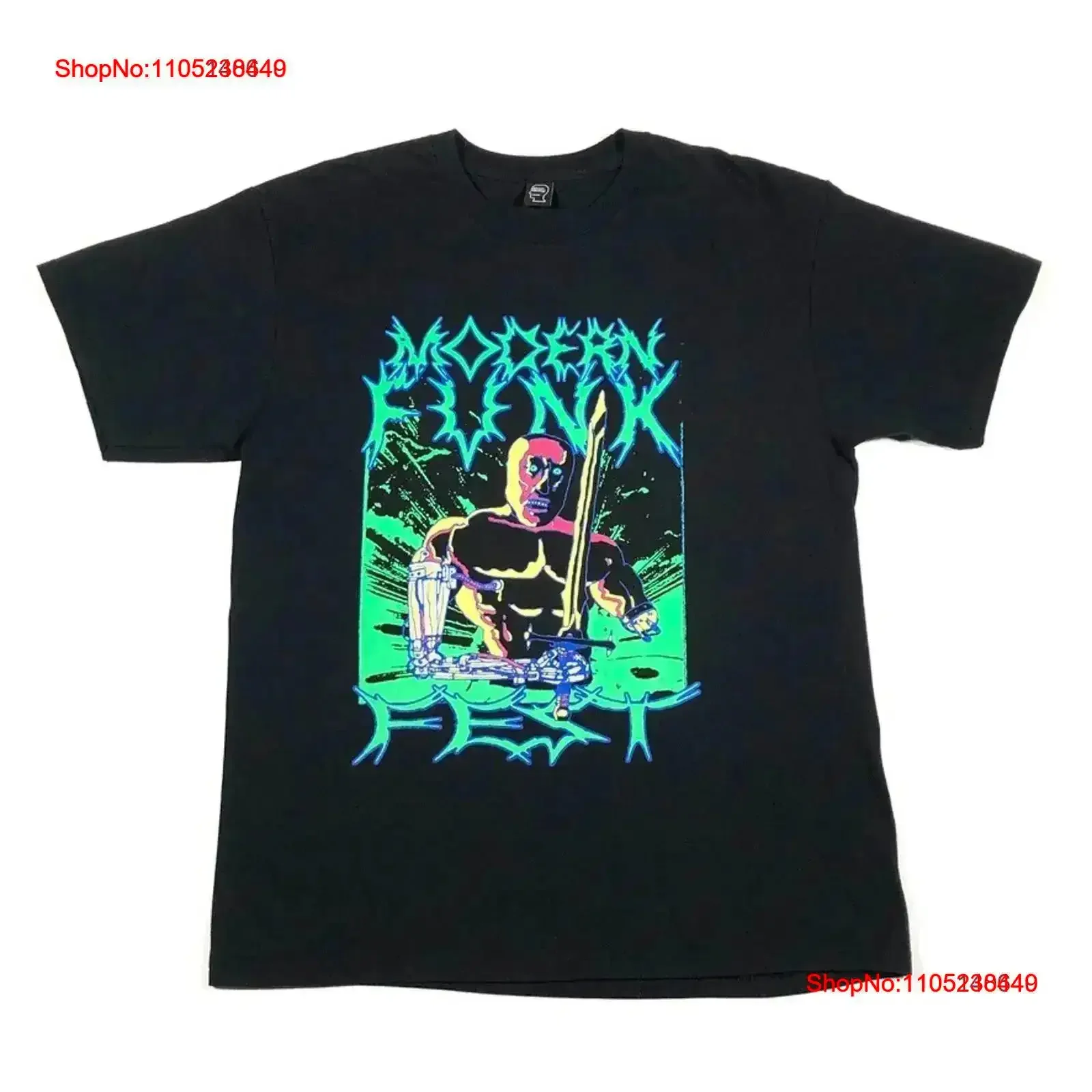 2019 Brain Dead Modern Funk Fest Festival Tour camiseta tamaño grande L B8 vintage lavado ligeramente diseñador ropa estirada