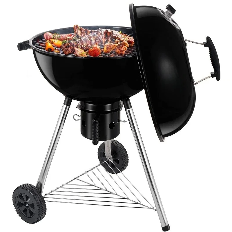 Portable Charcoal Kettle BBQ Grill 22.5 Inch Outdoor Grill & Smoker for Patio Backyard Camping Barbecue Cooking