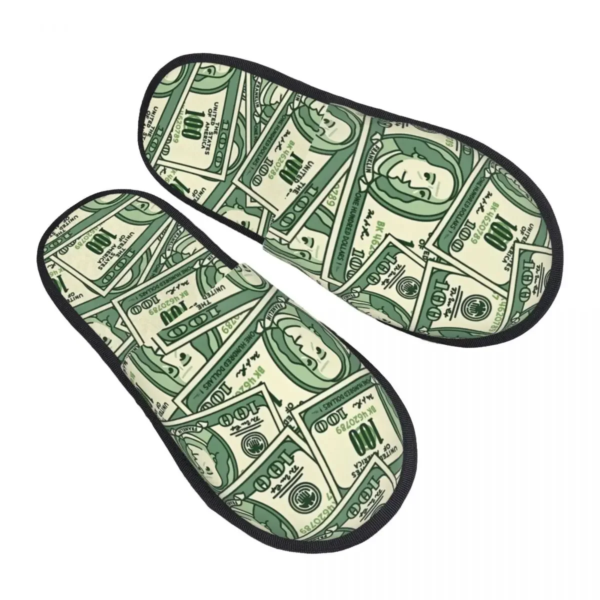 Winter Furry Cotton Slippers 100 Dollar Bill Merch Household Fur Slides Slippers Bedroom Cozy Anti-skid Slides