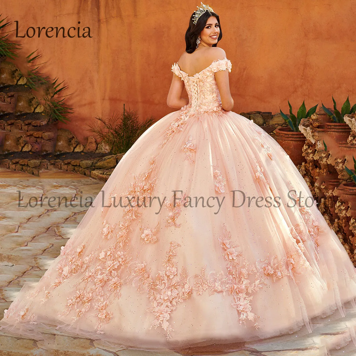 Vestido De quinceañera mexicano, vestido De baile Formal con hombros descubiertos, apliques De flores en 3D, cuentas, 15 y 16 Años, 2024