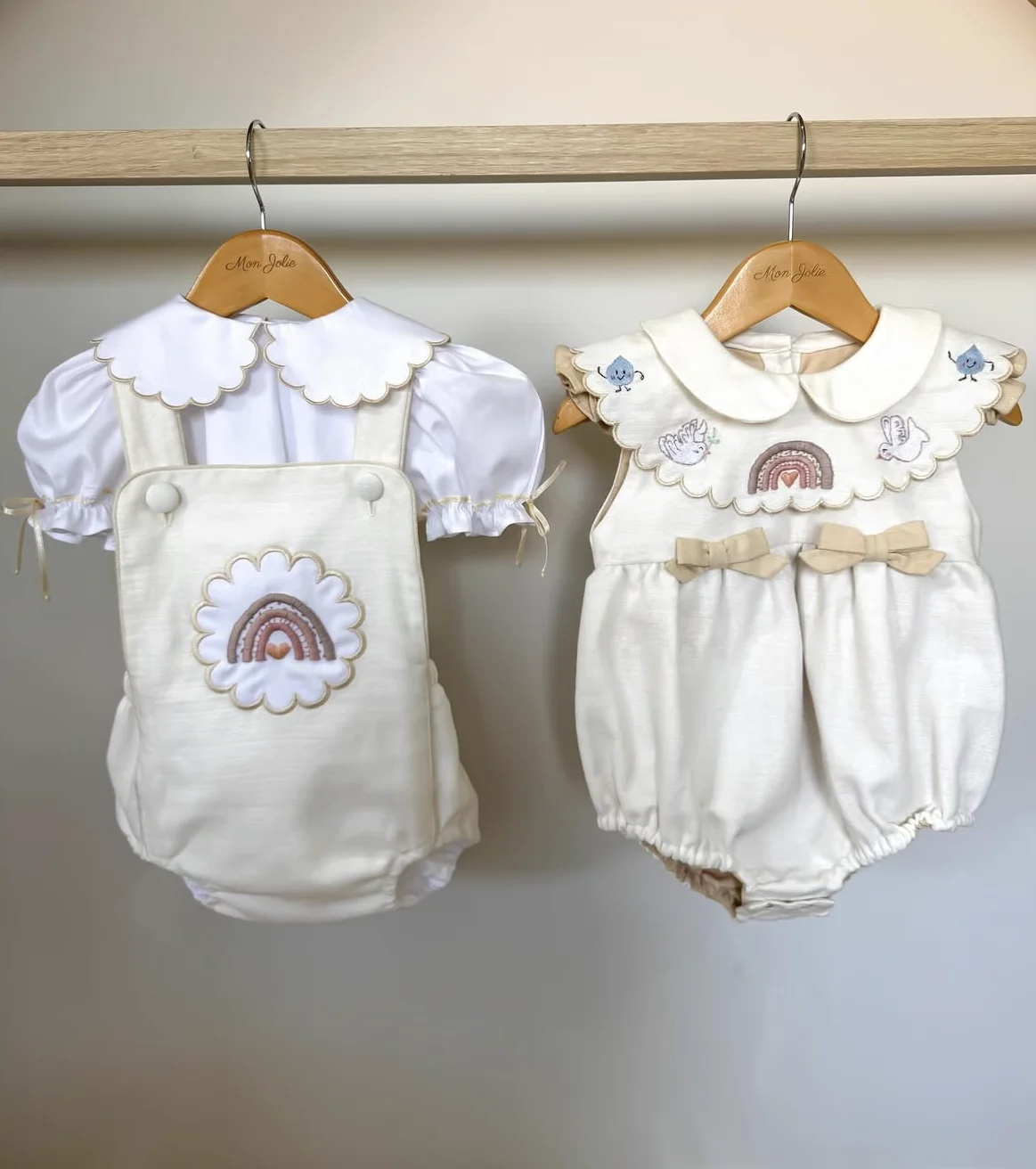 

Летний бежевый наряд с вышивкой для маленьких мальчиков 0-6 лет, комбинезон для вечерние фотографии, повседневный B13
