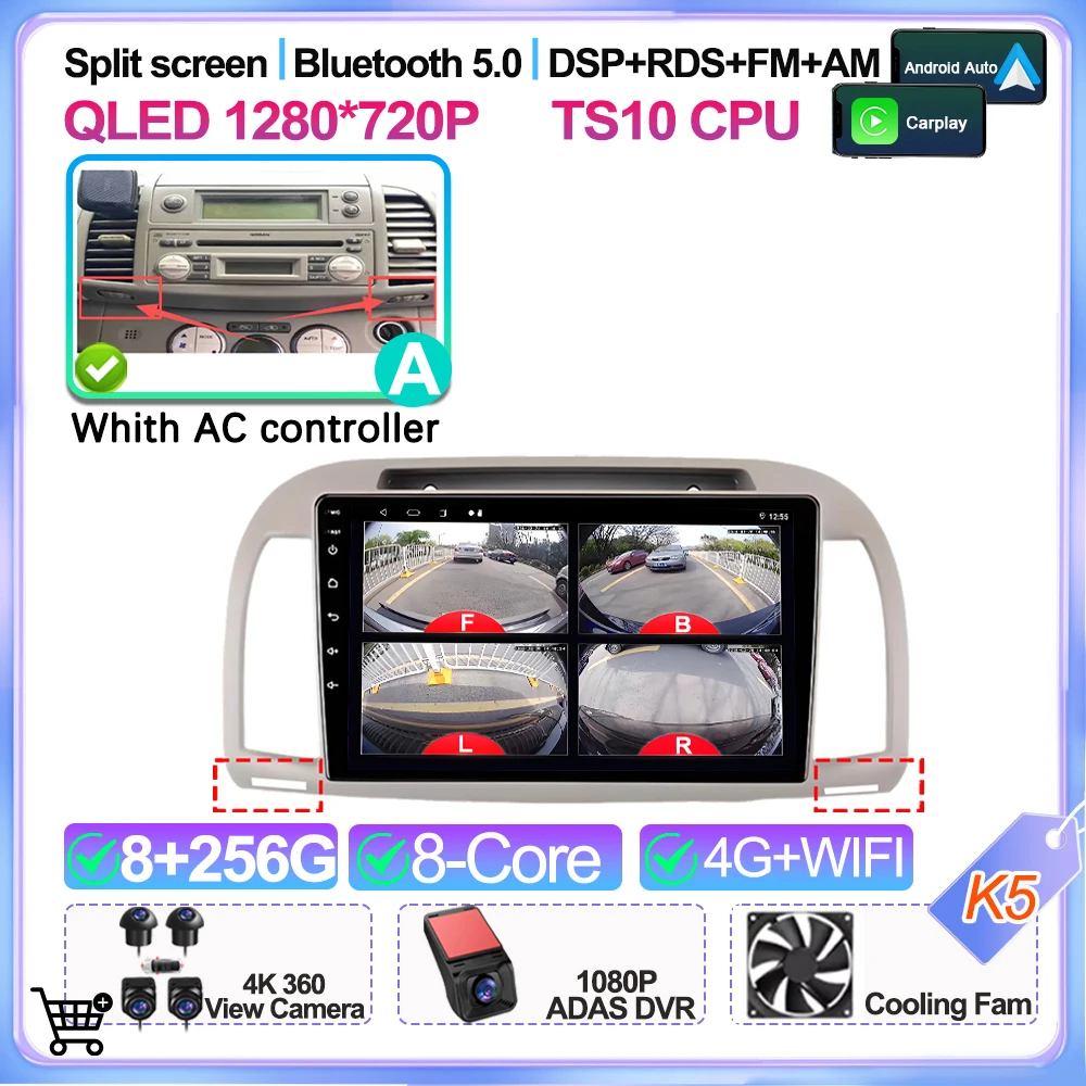 9 inch Android 16 autoradio multimediaspeler GPS voor Nissan March Micra K12 2002 2003 2004 2005 2006 2007 2008 2009 2010