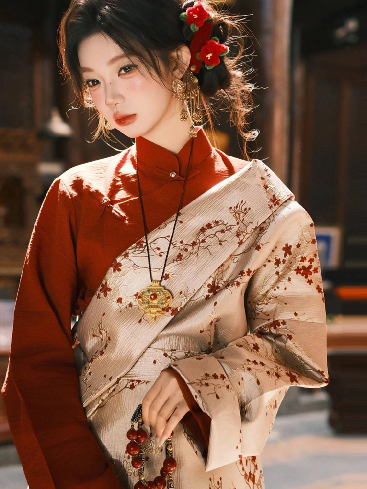 Novo Estilo de Traje Tibetano  - Ethnic Fashion Shoot avaliação e preço