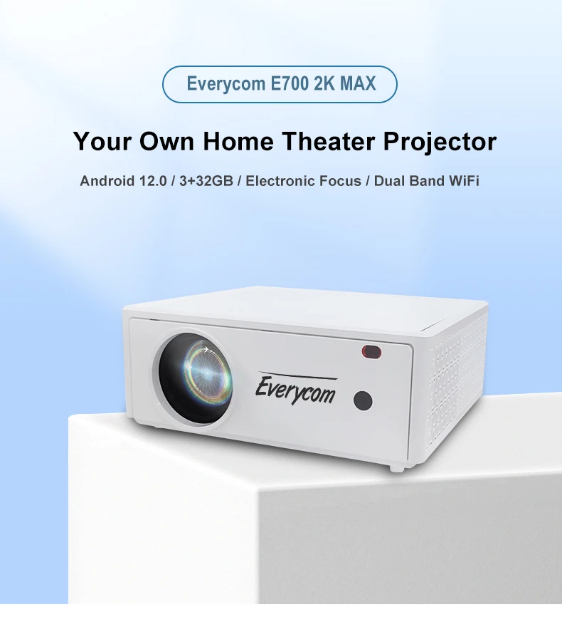 Everycom E700 2k Max Bester LCD-Projektor Preis Film Video Wifi Kino HD Led Home 1080p Smart Projektor