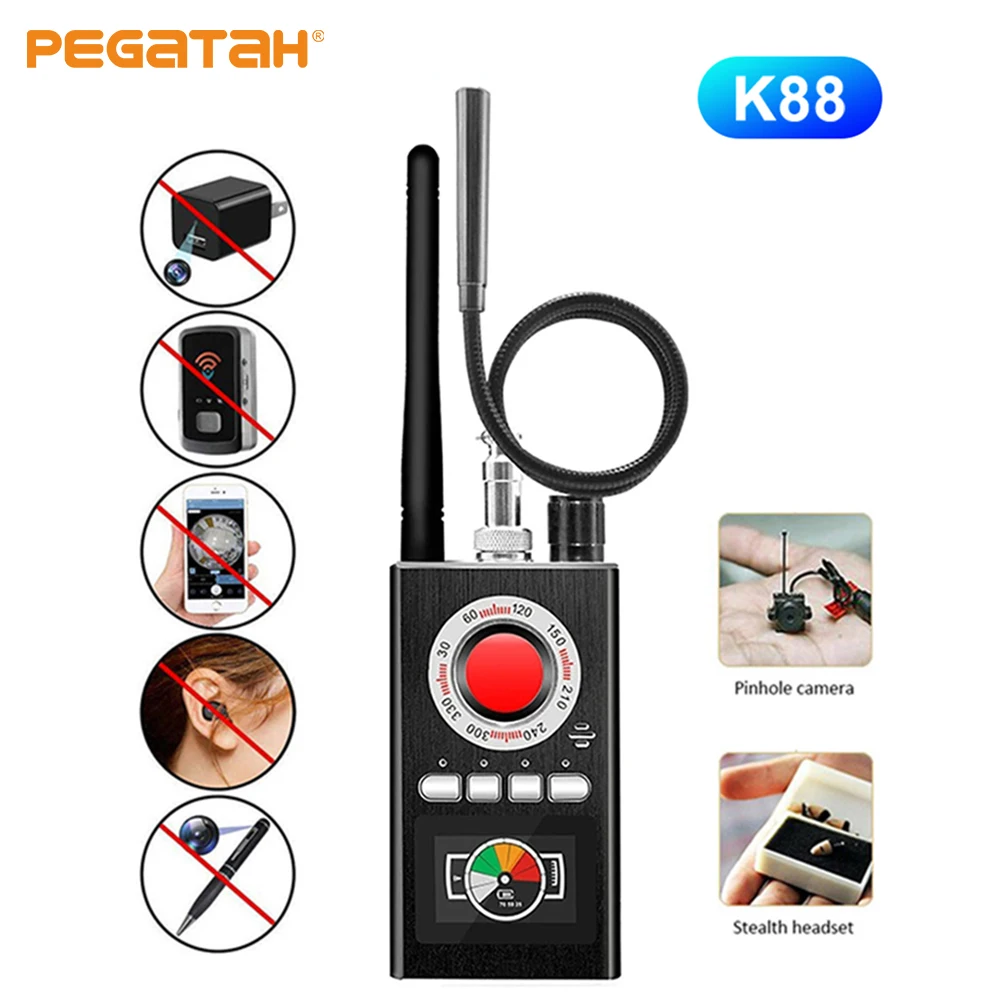 K88 Anti Candid Camera Detector RF GPS Signal Scanner Audio GSM Bug Tracker Finder Jammer Audio Signal Blocker Protect Privacy