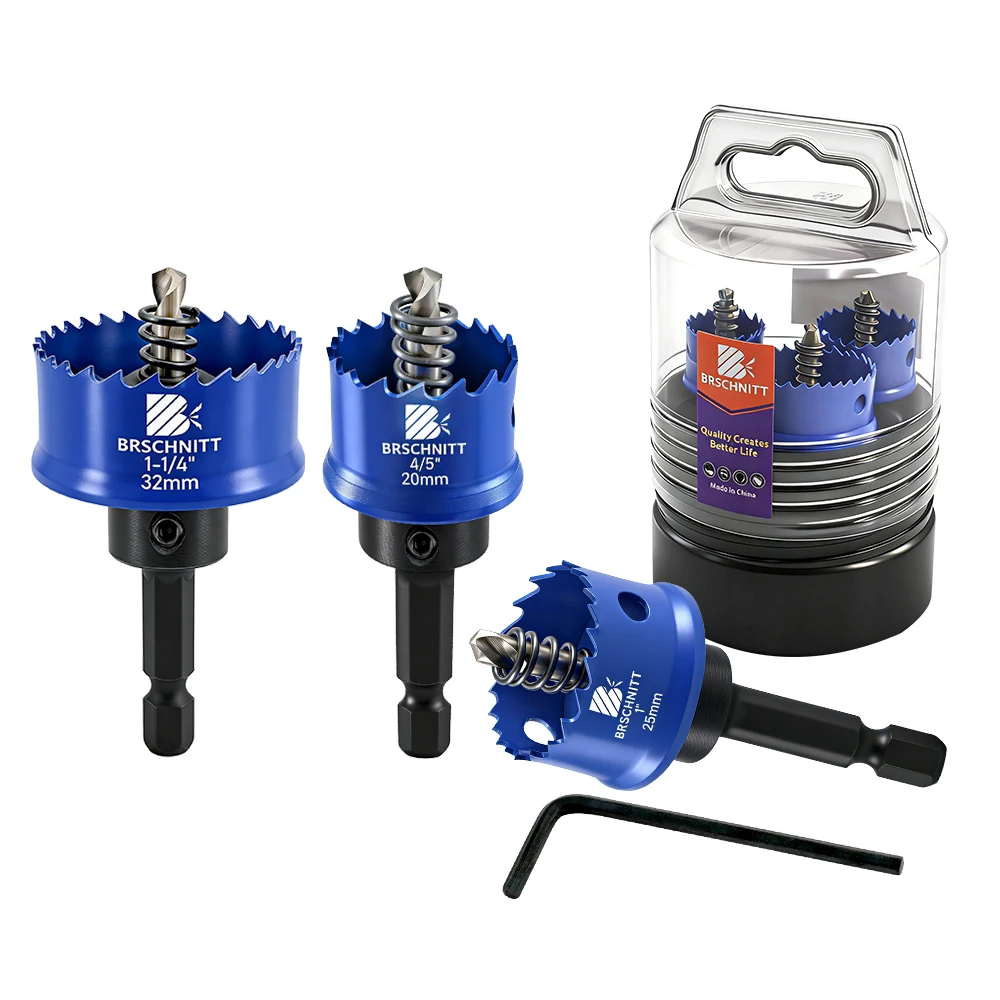 BRSCHNITT Hole Saw Bimetallic Step Opener for Iron Steel Plate Copper Aluminium Wooden Board Plastic Hole Drilling Core Bit