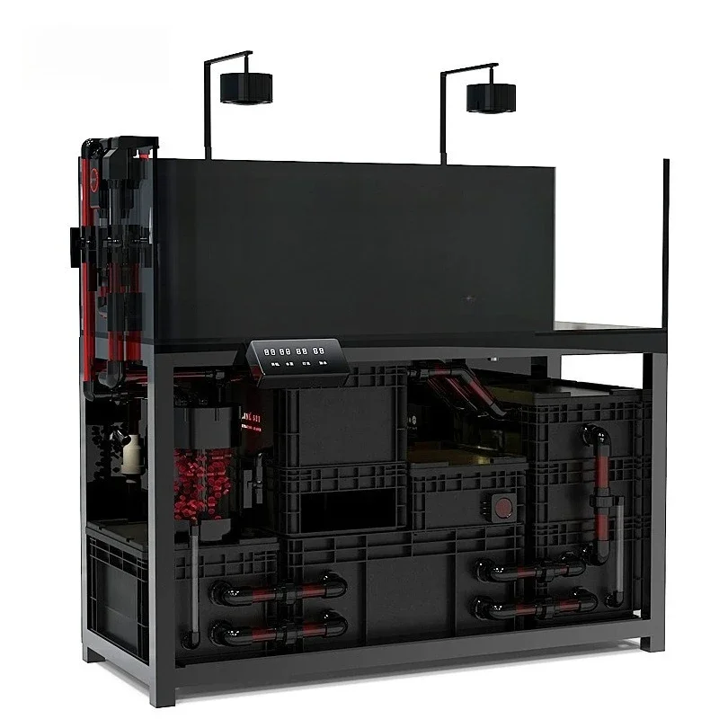 The complete set of fish tank bottom filter system, flow sedimentation compartment filter, fluidized bed