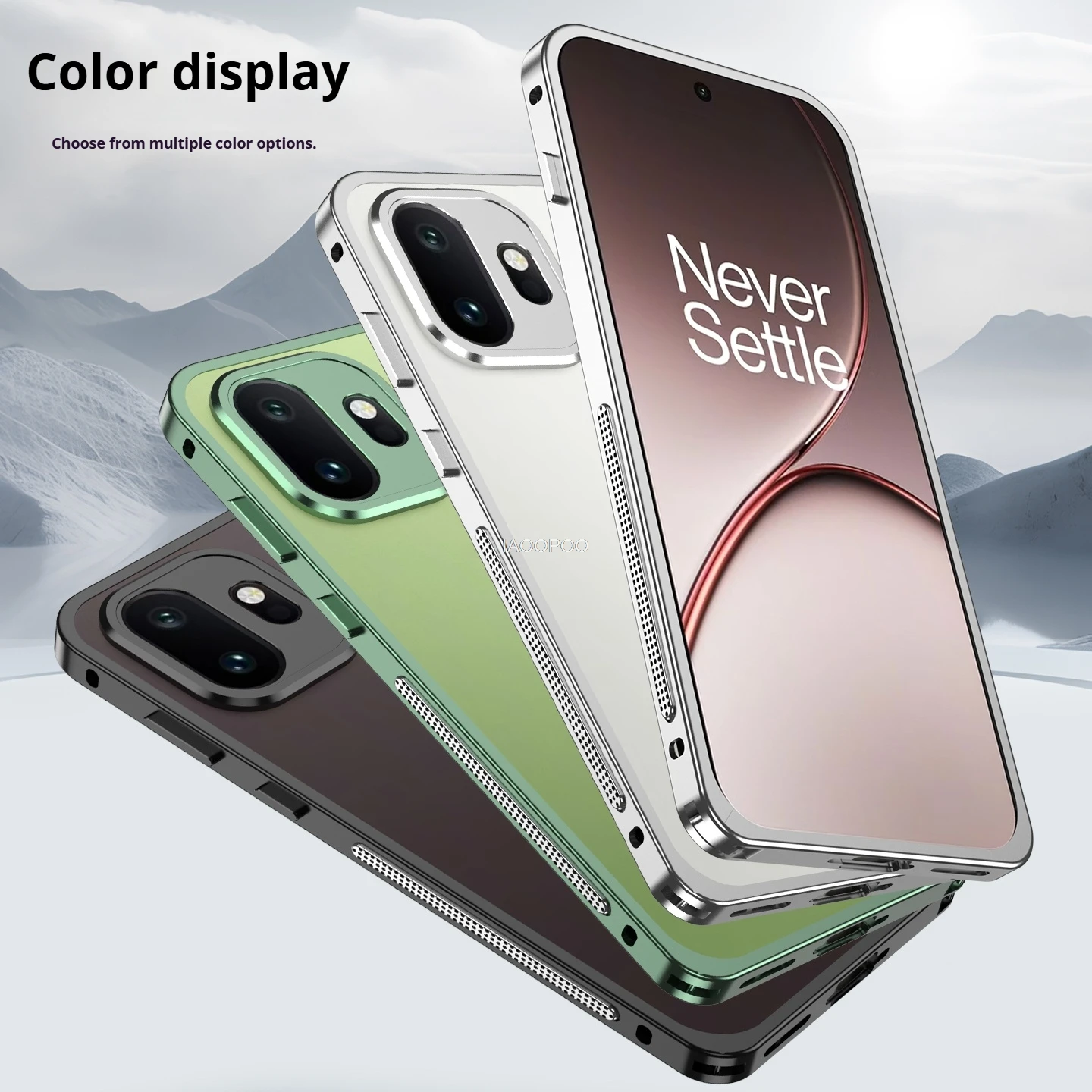 Ultradünnes Aluminiumrahmen-Metall-Bumper-Case für OnePlus 15T 15R 15 13R 13 13T 13S ACE 6 6T Nord5 mit Linsenschutz aus Metall. – Detail 5