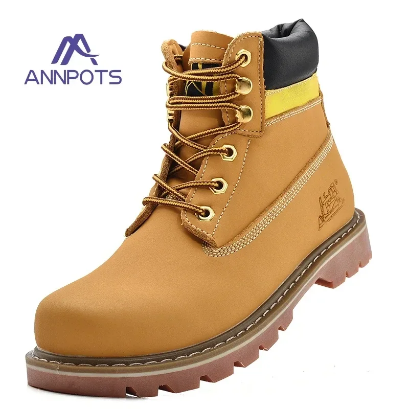 Mens Genuine Leather Winter Ankle Women Military Treking Snow Yellow Designer Tactical Boots Outdoor for Men Work Shoes Sneakers