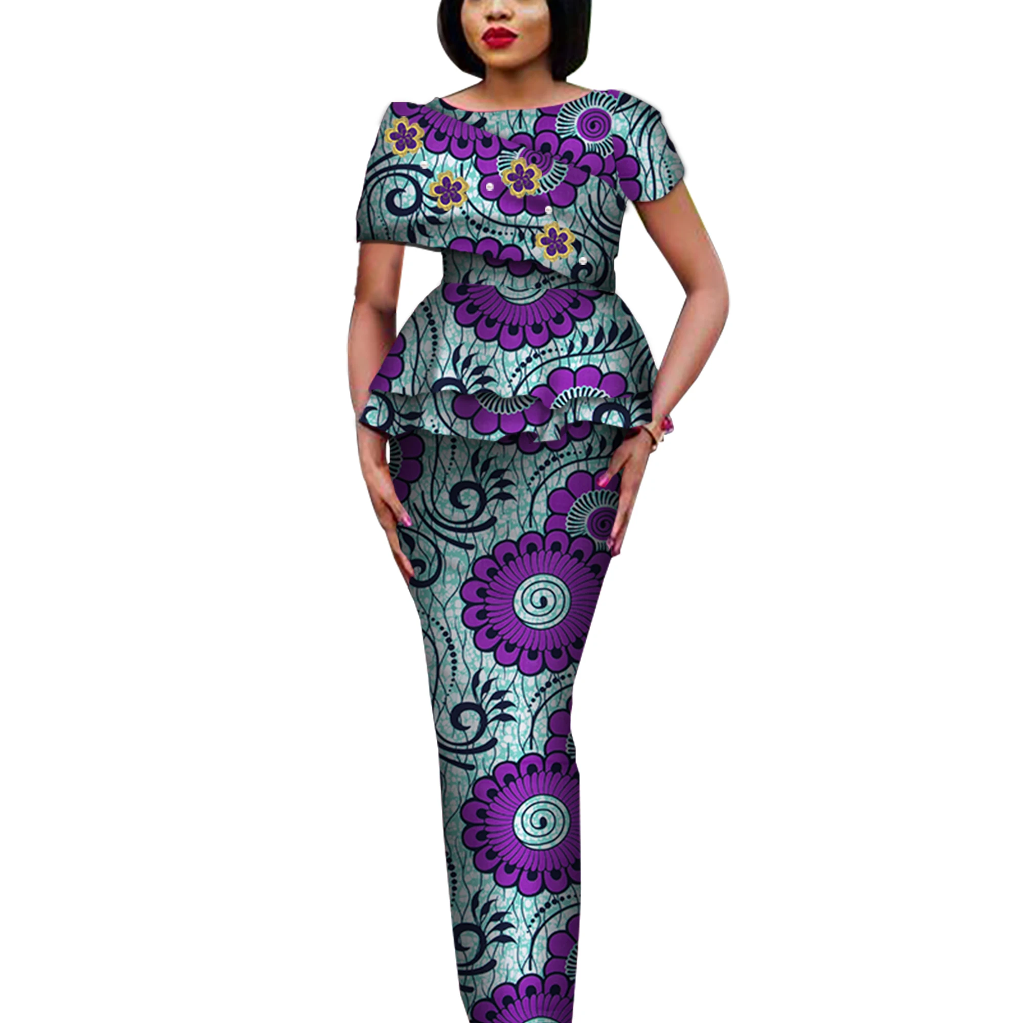 Conjunto de blusas e saias com estampa africana, roupas africanas, blusa feminina elegante e saias longas, conjunto de 2 peças, vestido de festa