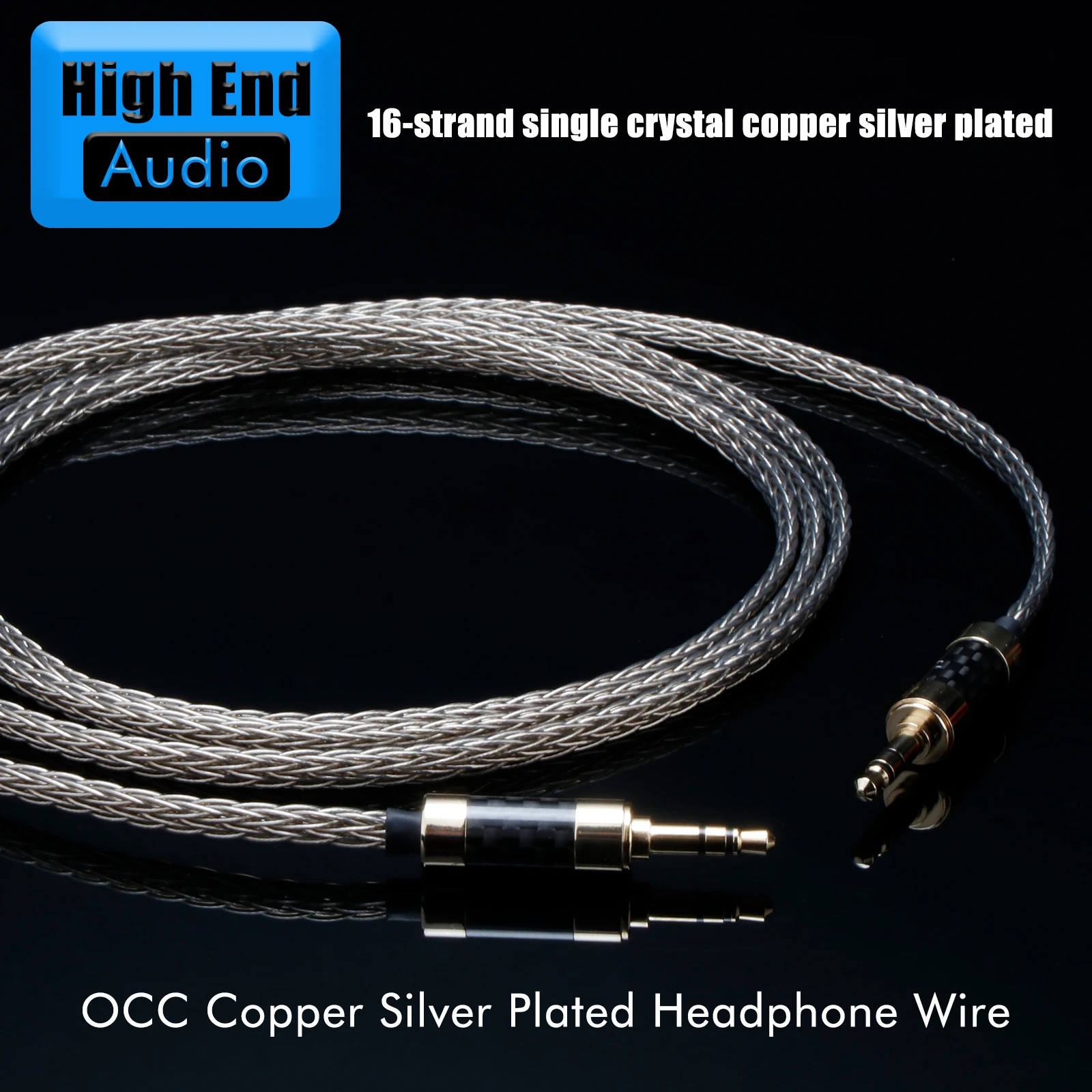 Preffair 7N OCC 16core TRS Jack AUX Audio Input Cable 3.5mm Male to 3.5mm Male Stereo Speaker Wire for Headphone Sound PC Earpho