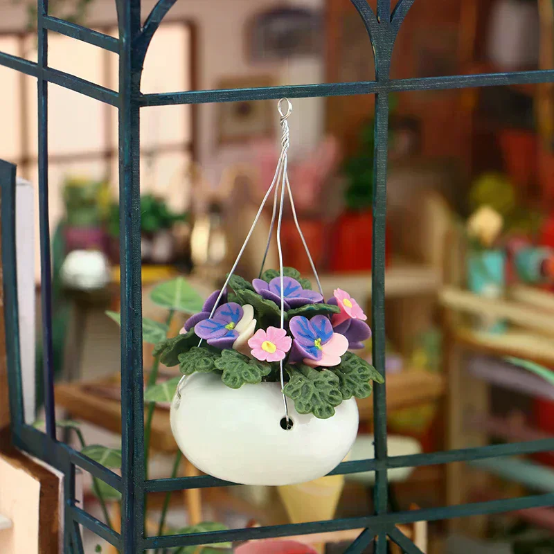 

1:12 Dollhouse Miniature Potted Plants Phalaenopsis Flowerpot Hanging Tank Bonsai Model Garden Home Decor Toy Accessories