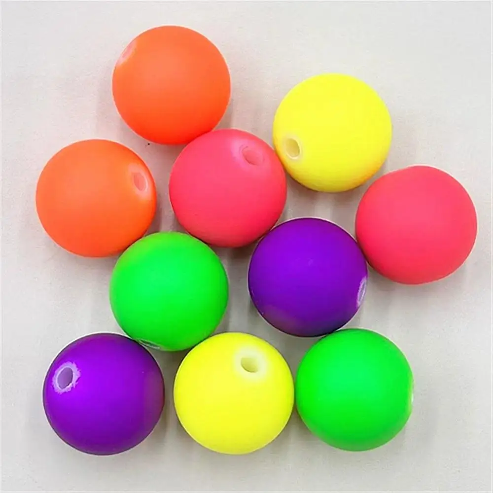 8mm 6mm mixed Matte Fluorescent Neon Round Acrylic Seed Spacer Beads For Jewelry findings YKL0084-8
