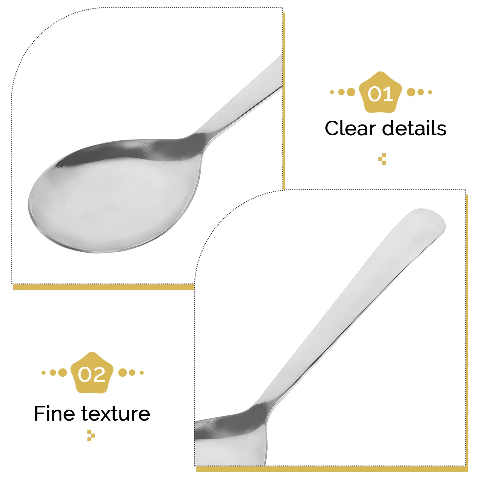 

4 pcs Stainless Steel Soup Ladle Long Handle Dessert Spoons Heavy Duty Kitchen Flatware Set Home Use Soup Stirring Pudding