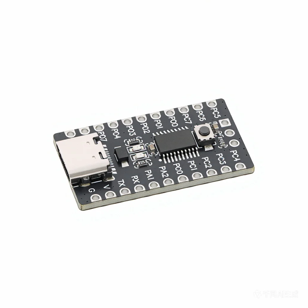The core board of the CH32V003 development board is the RISC-V CH32V003F4P6 single-chip microcontroller module.