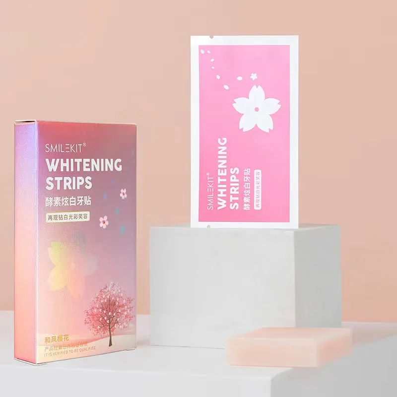 Sakura Enzyme Dazzling White Teeth Whitening Stickers efficient Oral Care pulizia dentale 7 paia Set per rimuovere le macchie gialle