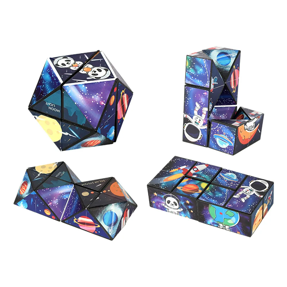 Panda Infinite Magic Cube Geometric Folding Flipping Puzzle Three-Dimensional Small Toy Hand Flip Puzzle 3D Deformation