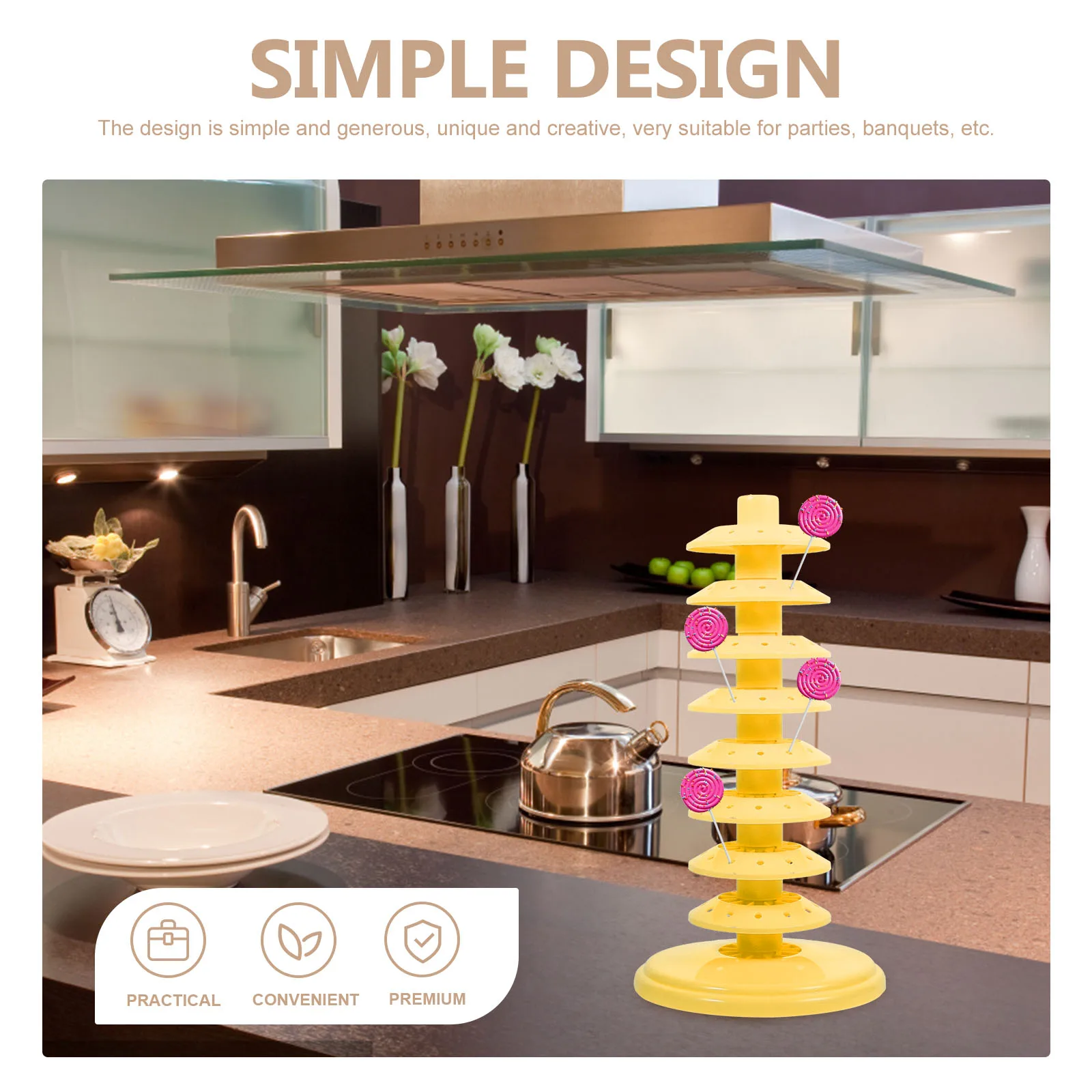 

1pc Multicolor Lollipop Stand Multi-Function Display Rack for Wedding Birthday Party Cakepop Banquet Decorative Tabletop Sweet