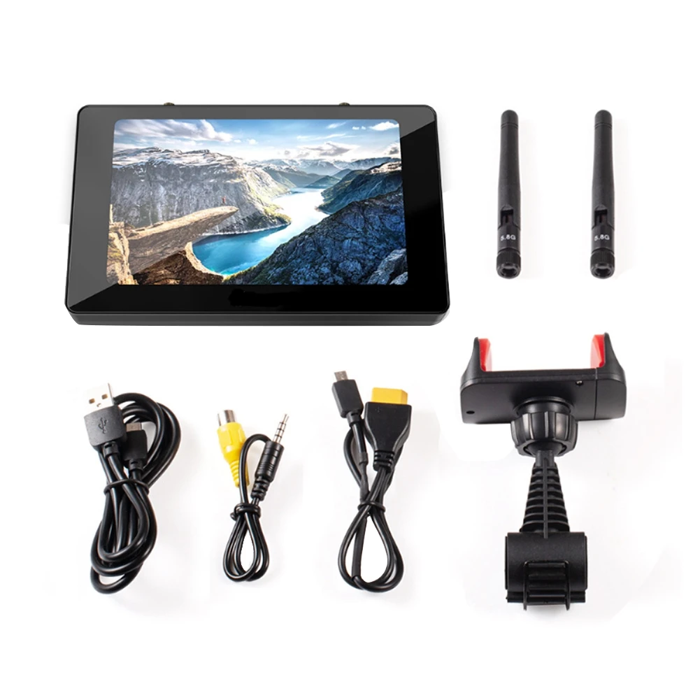 

Новый 5-дюймовый FPV-монитор 5,8G 40-канальный разнообразный приемник с DVR 4000 мАч FPV-монитор дрона для радиоуправляемого дрона