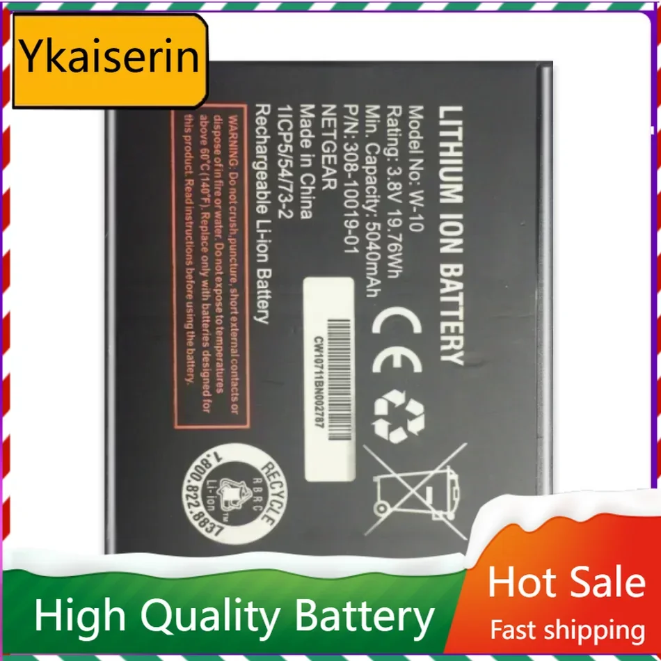 W-10 Replacement Battery for NETGEAR Nighthawk M1 MR1100 W10 5040Mah Phone Batteries with Track Code Warranty