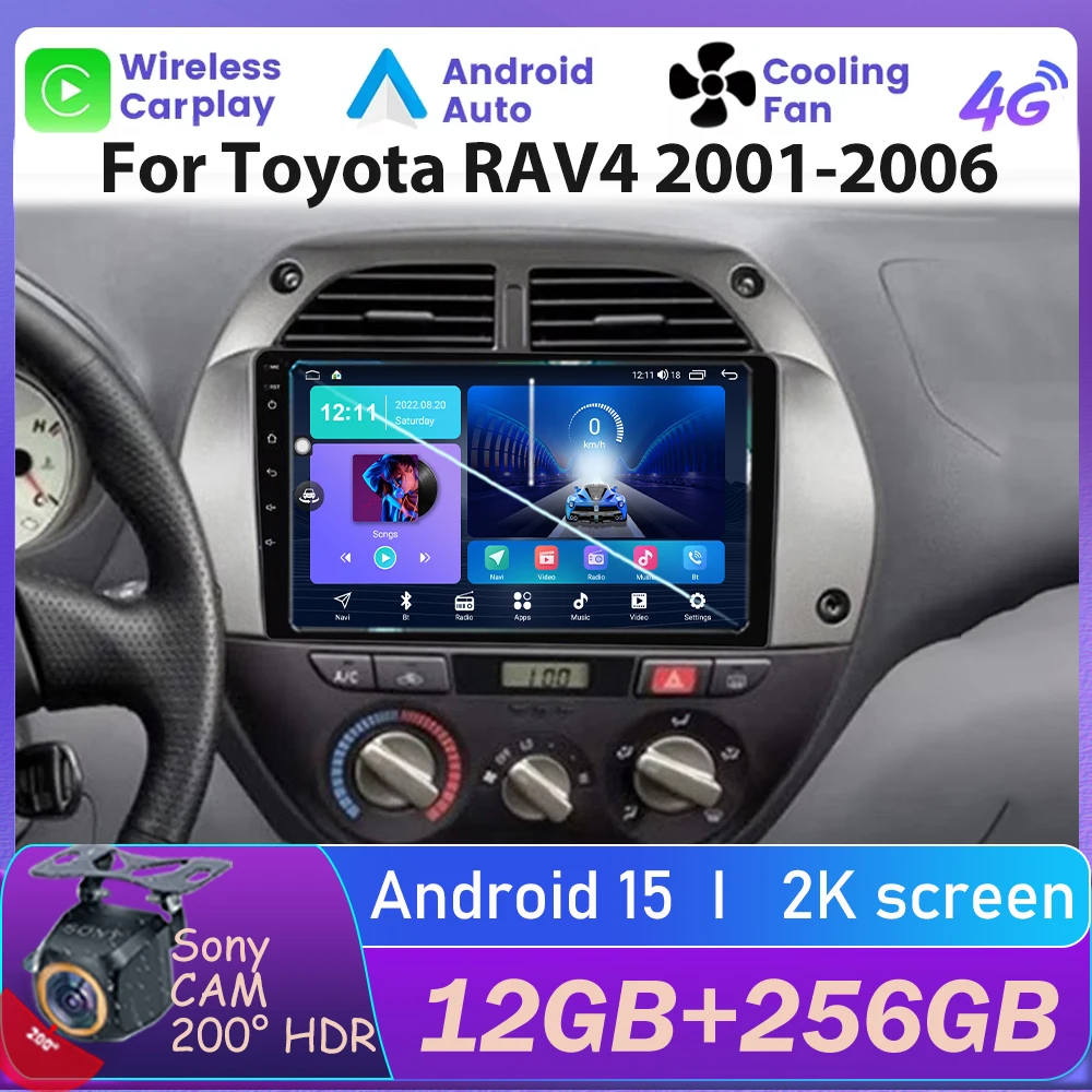 

Автомобильный радиоприемник Android15, беспроводной Carplay AUTO для Toyota RAV4 Rav 4 2001-2006, навигация, GPS, мультимедийный видеоплеер, 2Din, головное устройство