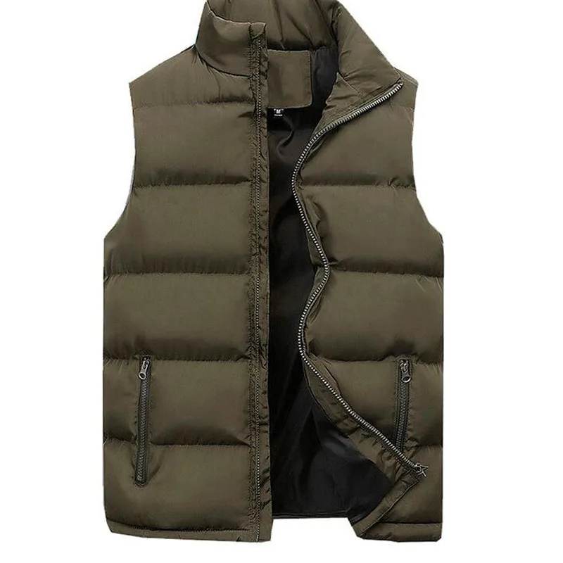 

Men's Padded Vest Jacket Mens New Autumn Warm Sleeveless Jackets Male Winter Casual Waistcoat Solid Color veste homme MY826
