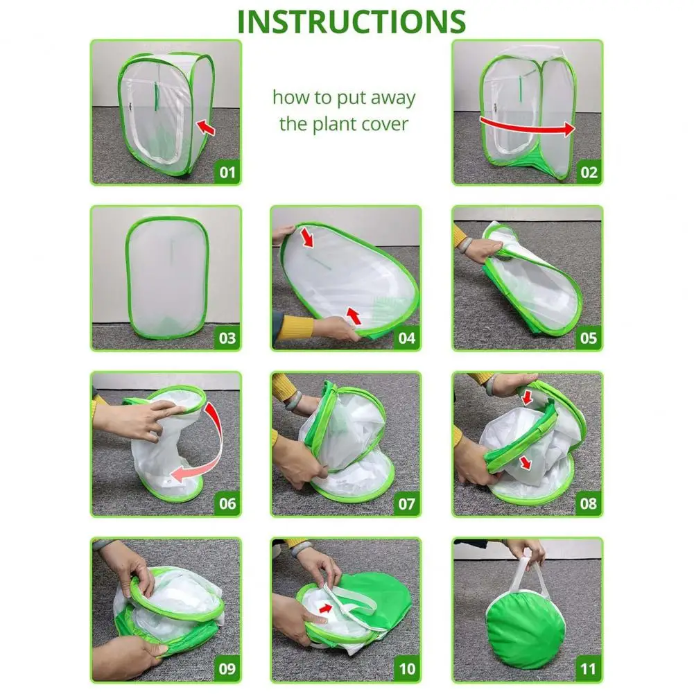 Weatherproof Plant Cover Pop-up Plant Protection Cover with Zipper Door Frost Freeze Protection Tent for Indoor Outdoor Plants