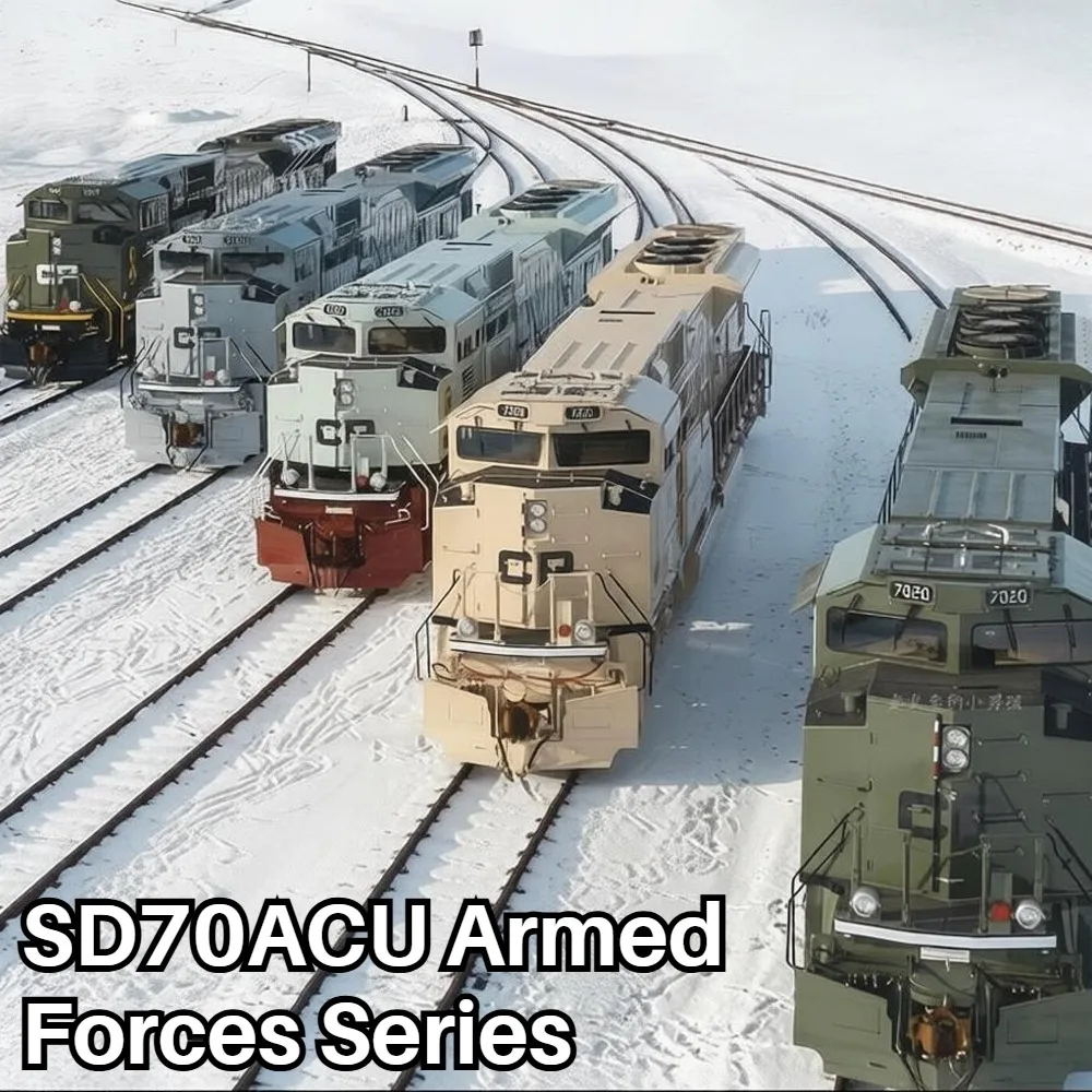 

HO 1/87 Model Train SD70ACU Diesel Locomotive Armed Forces Series Livery Analog/digital Sound Effects Toy Train Boys Toy Gift