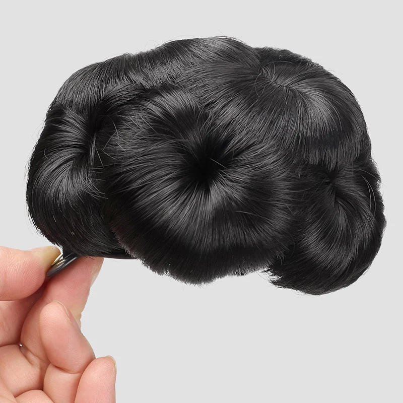 MSTN Synthetic Wigs High Temperature Fiber Hair Buns Nine Flowers Curly Hair Buns Donut Clip-On Hairpieces Hair Pieces