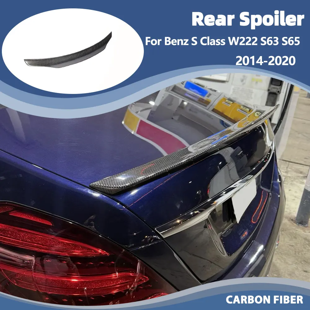 

Carbon Fiber Rear Spoiler for Mercedes Benz S Class W222 S63 S65 AMG Sedan 2014-2020 Rear Trunk Spoiler Wing Lip
