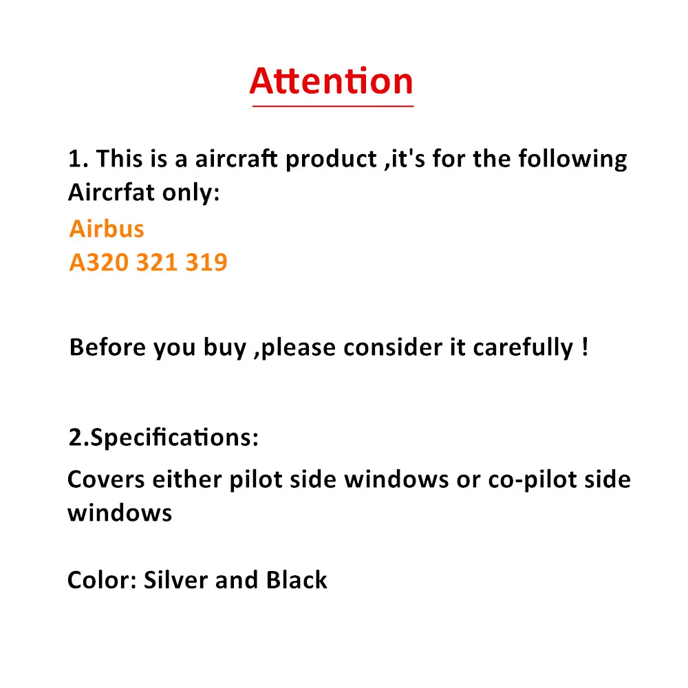 JayCreer Airbus Cockpit Windows Sunshade Set For Airbus A320