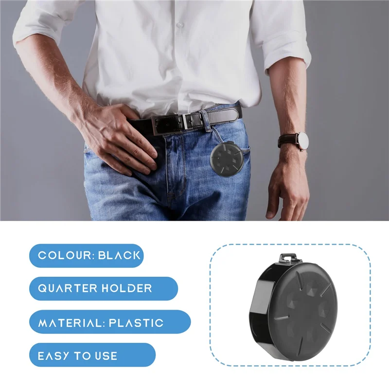 AEE7-2 Pack Coin Dispenser - Portable Coin Case With Clip, Change Holder Minimalist Coin Collection Wallet (2 Pack, Black)