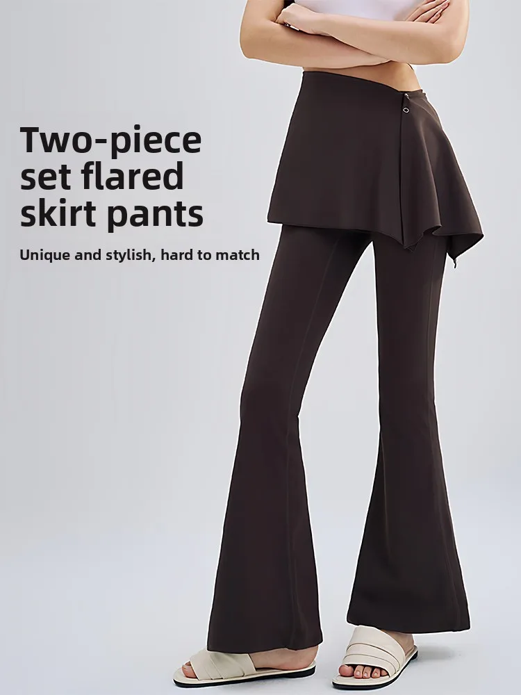 กางเกงโยคะเอวสูงสำหรับผู้หญิง ฤดูใบไม้ผลิ ฤดูใบไม้ร่วง แฟชั่นทรงกระดิ่ง ยกกระชับสะโพก กางเกงลำลองขายาว