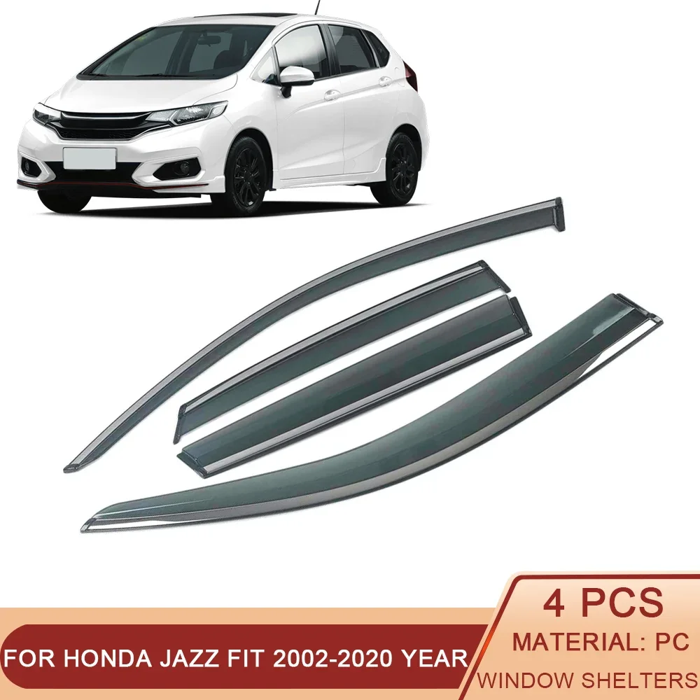 

For HONDA CITY 2002-2019 Auto Car Window Sun Rain Shade Visors Shield Shelter Protector Cover Trim Frame Sticker Accessories