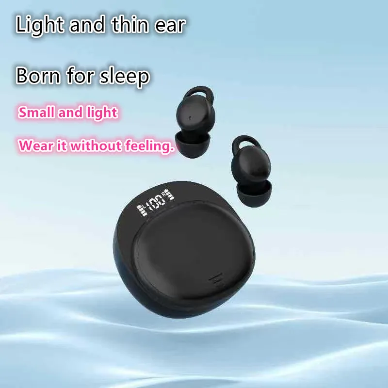 Bean shaped mini invisible small wireless Bluetooth earphones for sleep sports high sound quality headphones soundproof earplugs