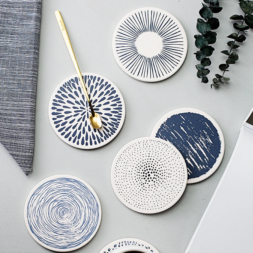 

2PCS Diatomite Coasters Absorbent Nonslip Placemats Round Mats EcoFriendly Tableware Accessories Home Decor Protective Household